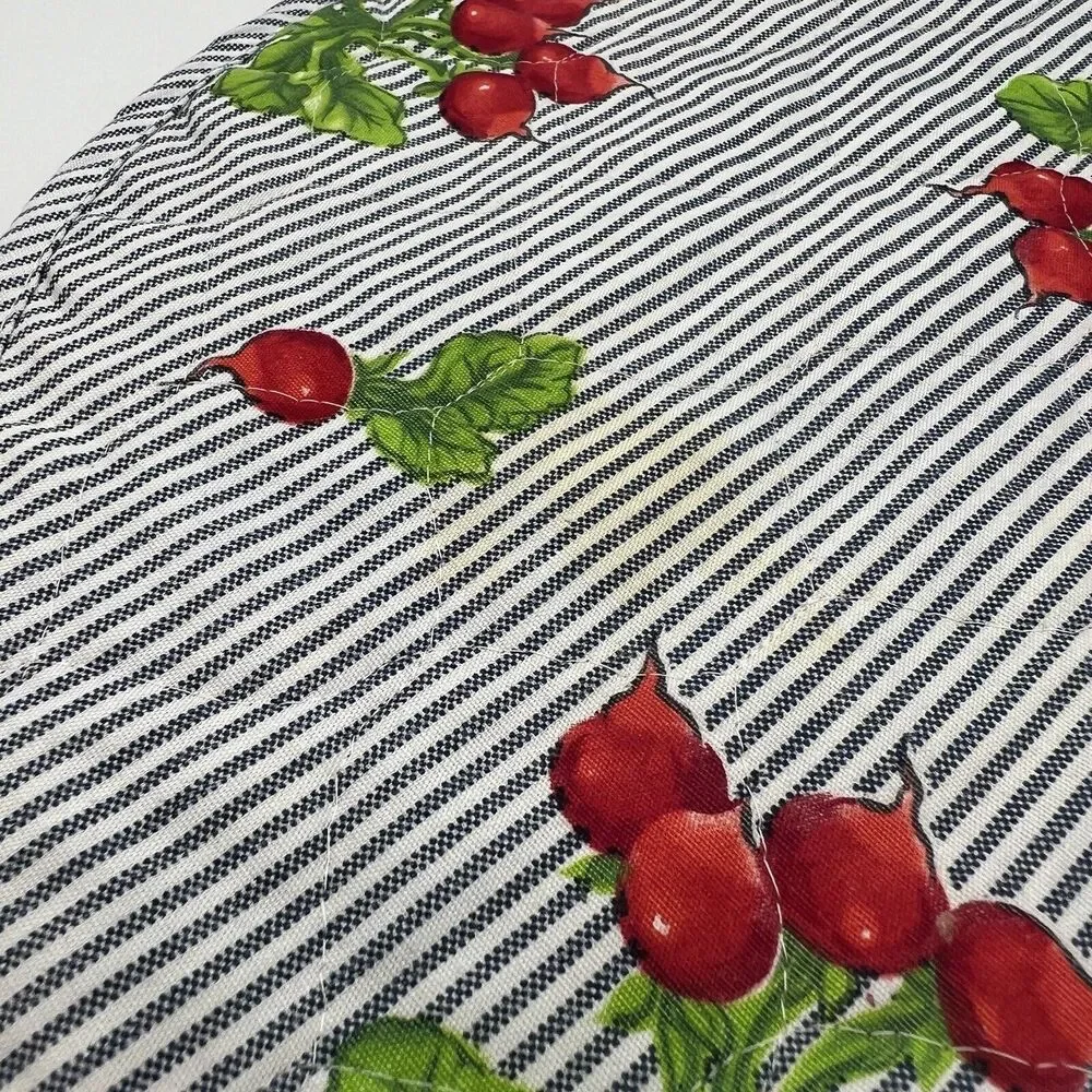 Set 12 Blue Striped Raddish Quilted Placemats Napkins Garden Summer Outdoor 17